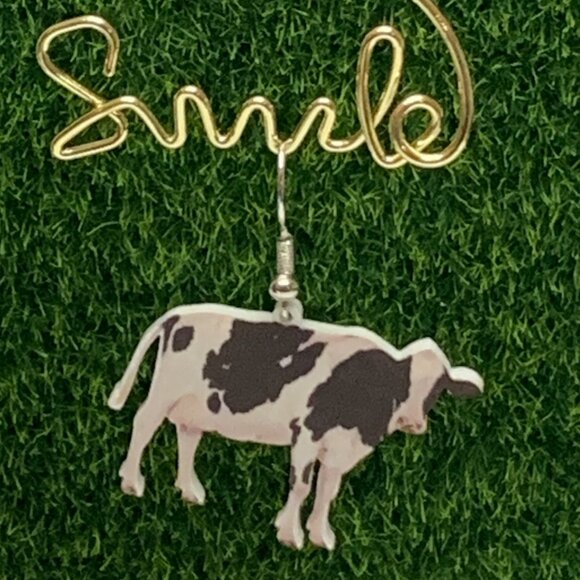 Cow Earring, Heifer Earring, Silly Animal Earring, Cow Jewelry, Gift Idea, Cow - Picture 6 of 8